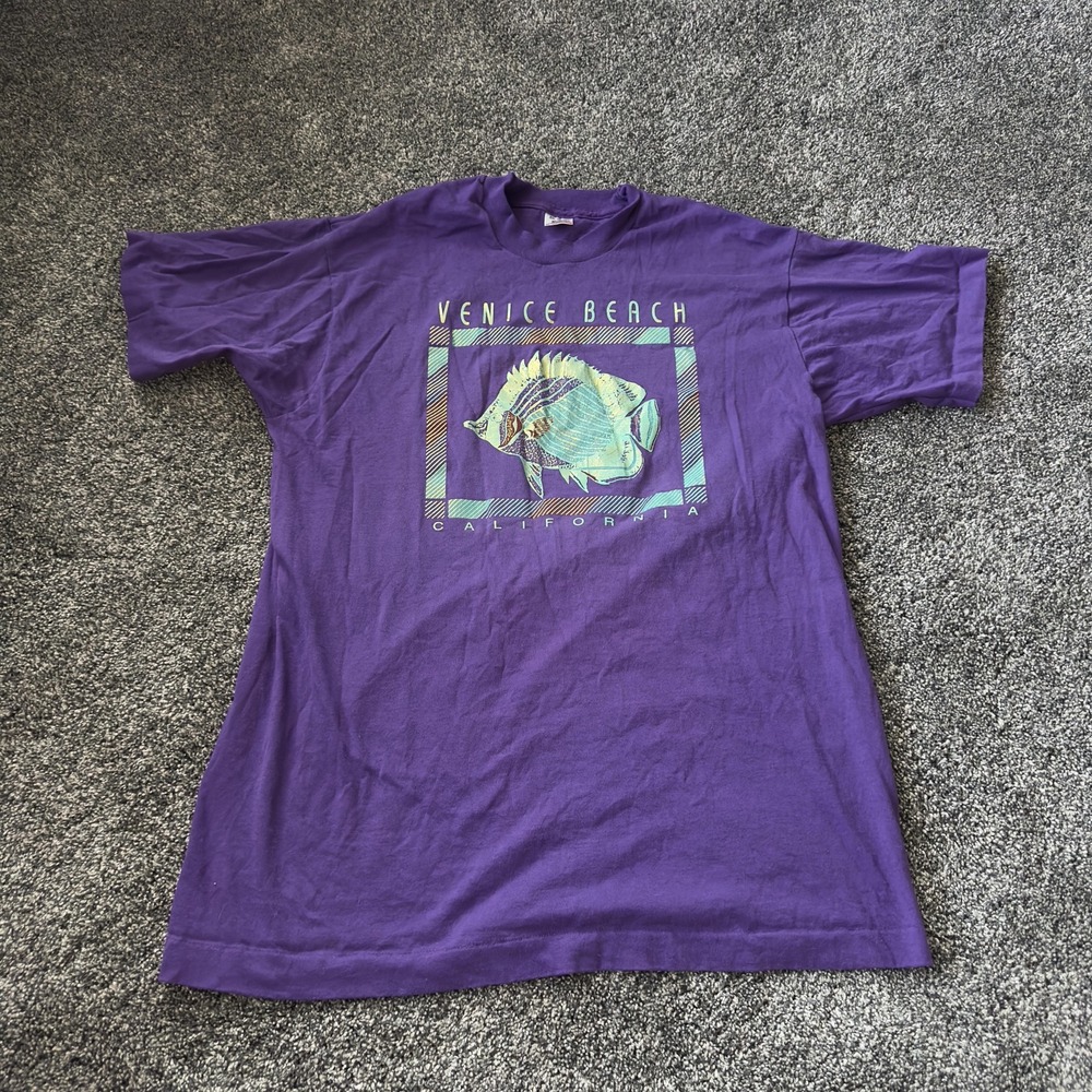 Vintage‎ Venice Beach Shirt Mens Extra Large California Fish Graphic 90s USA